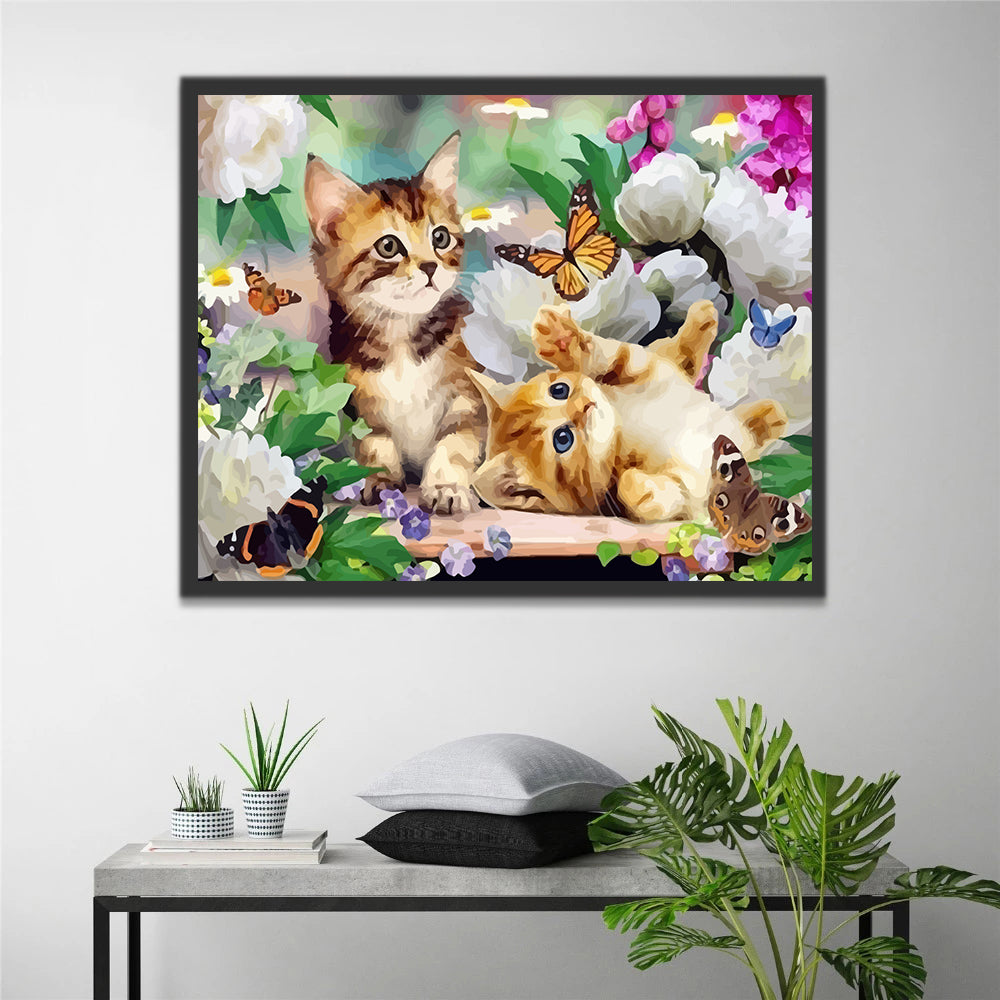 Cats, Flowers and Butterflies Paint by Numbers