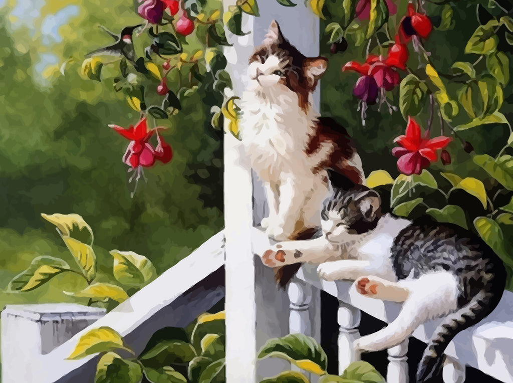 Cats in the Garden Paint by Numbers