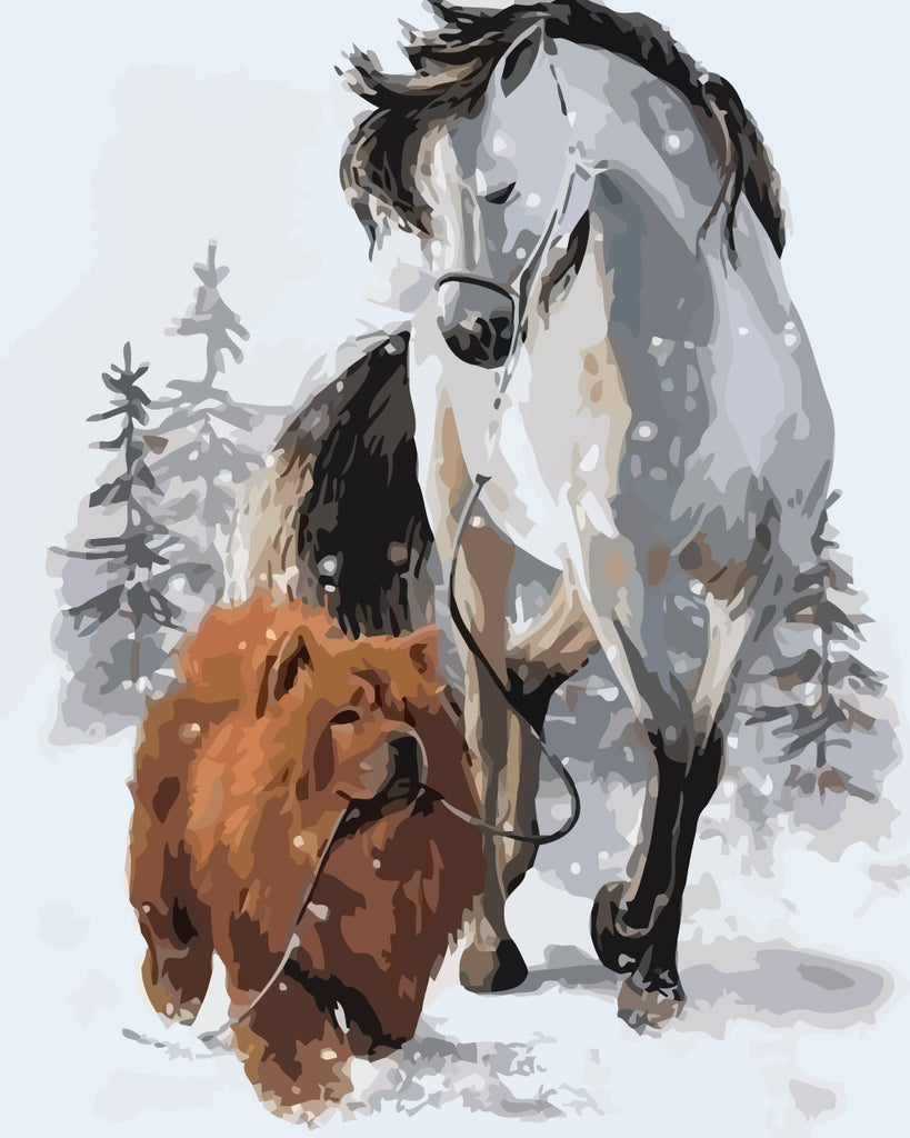 Chow Chow and Horse Paint by Numbers