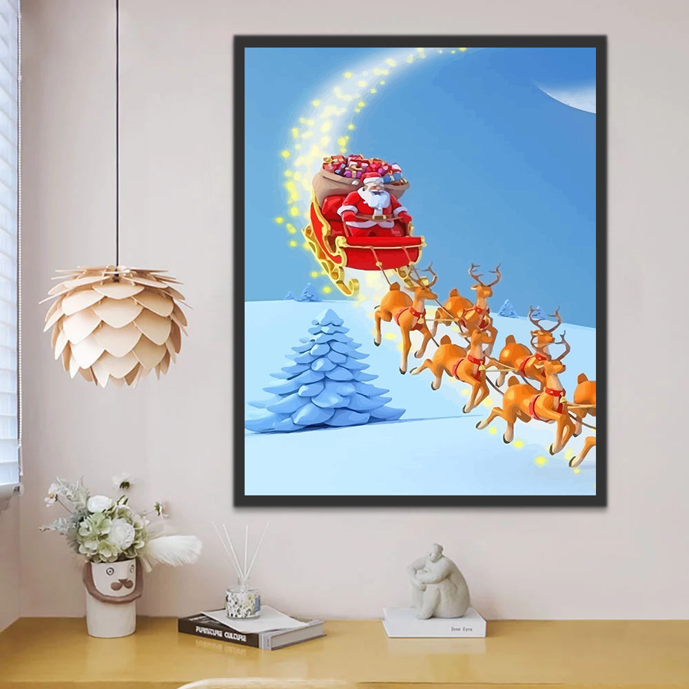 Christmas Santa Deers Paint by Numbers