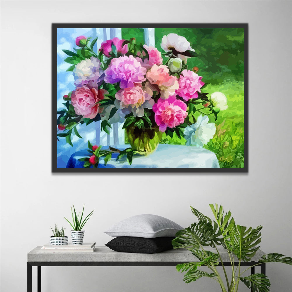 Colorful Bouquet on the Table Paint by Numbers