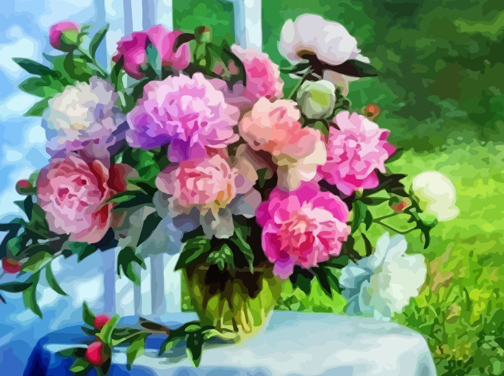 Colorful Bouquet on the Table Paint by Numbers
