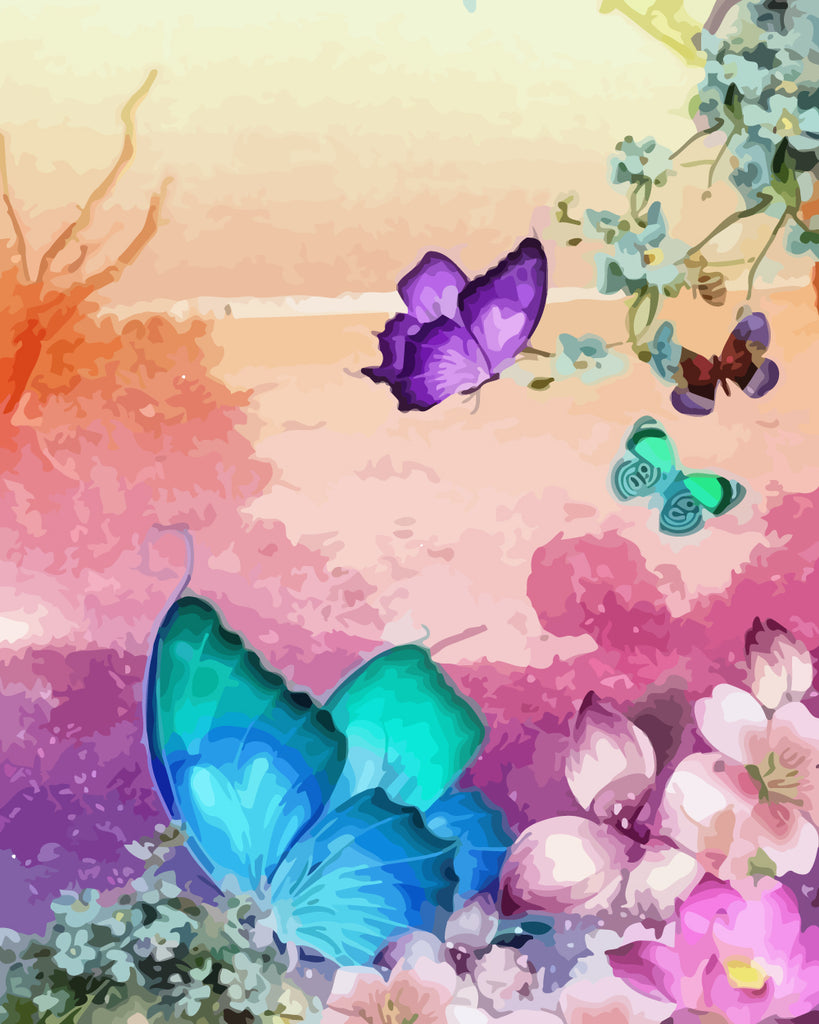 Colorful Butterflies Paint by Numbers