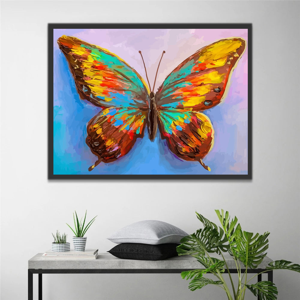 Colorful Butterfly in Oil Painting Style Paint by Numbers