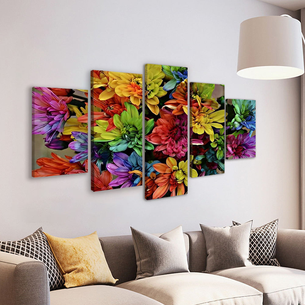 Colorful Chrysanthemums 5 Pack Paint By Numbers