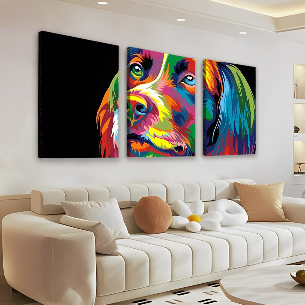 Colorful Dog Face 3 Pack Paint By Numbers