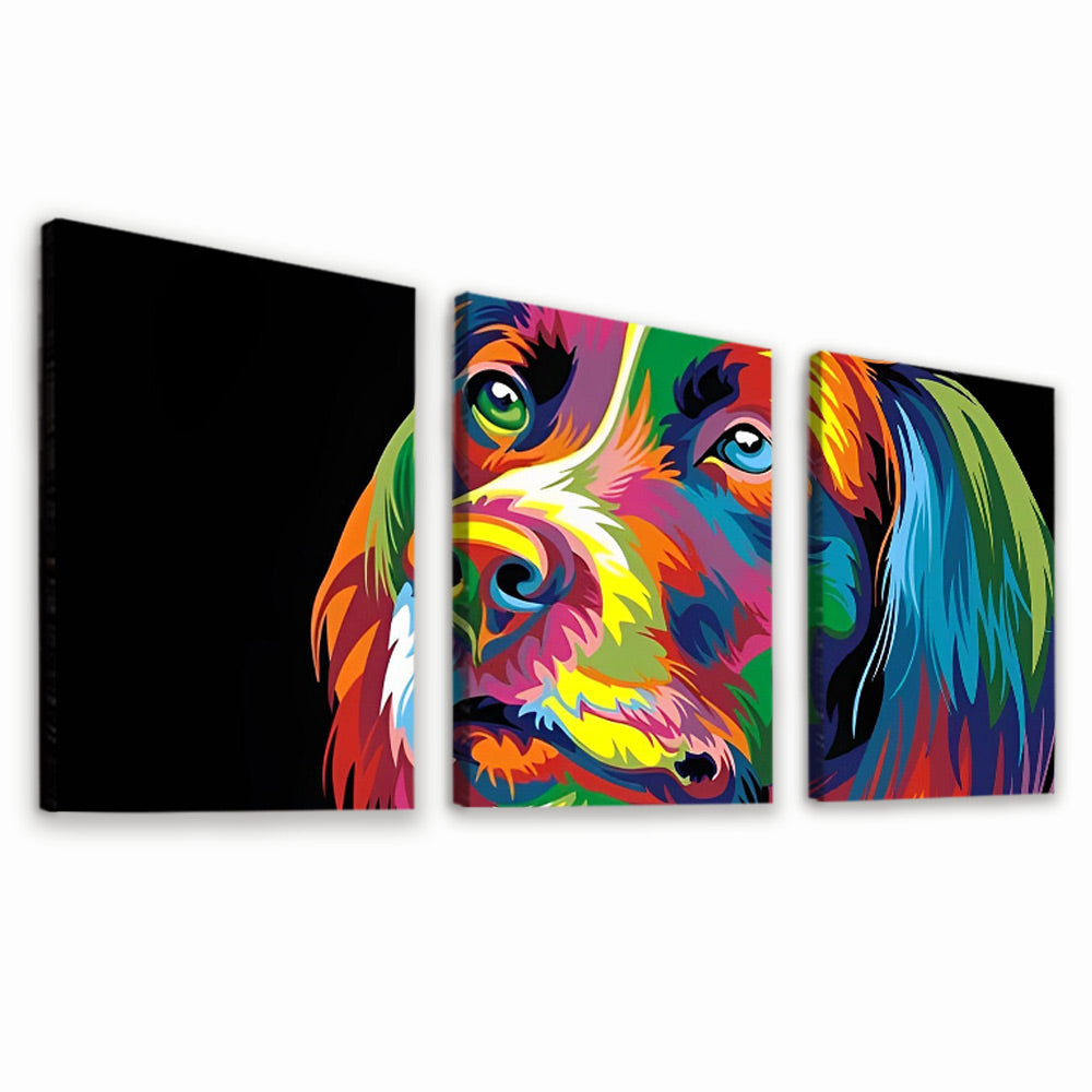Colorful Dog Face 3 Pack Paint By Numbers