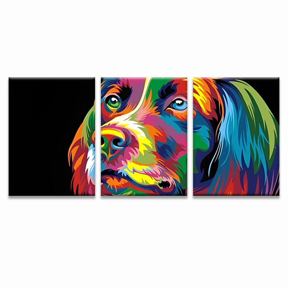 Colorful Dog Face 3 Pack Paint By Numbers
