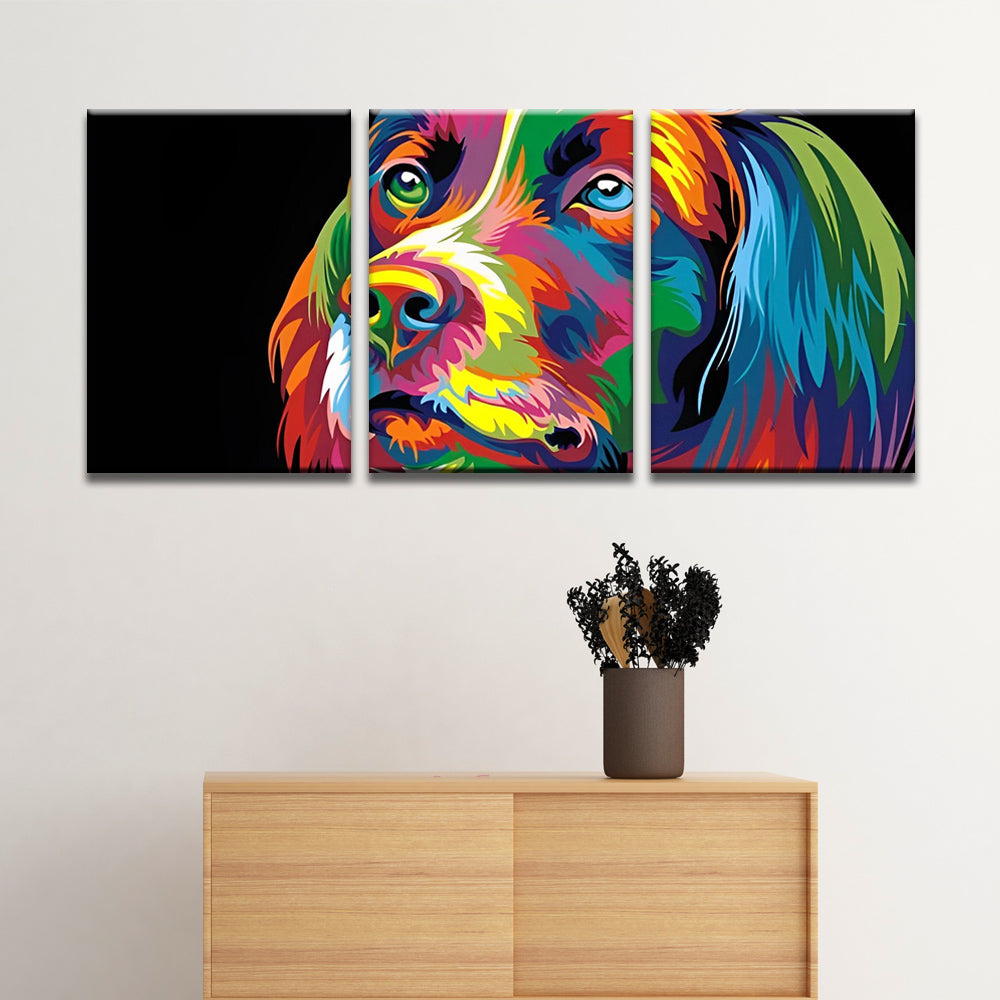Colorful Dog Face 3 Pack Paint By Numbers