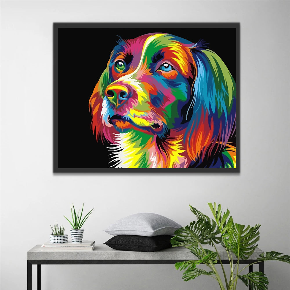 Colorful Dog Head Paint by Numbers