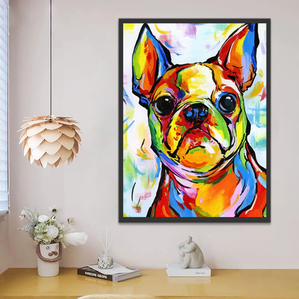 Colorful Dog Pop Art Paint by Numbers