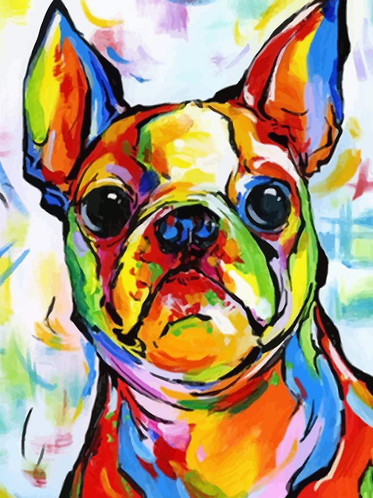 Colorful Dog Pop Art Paint by Numbers