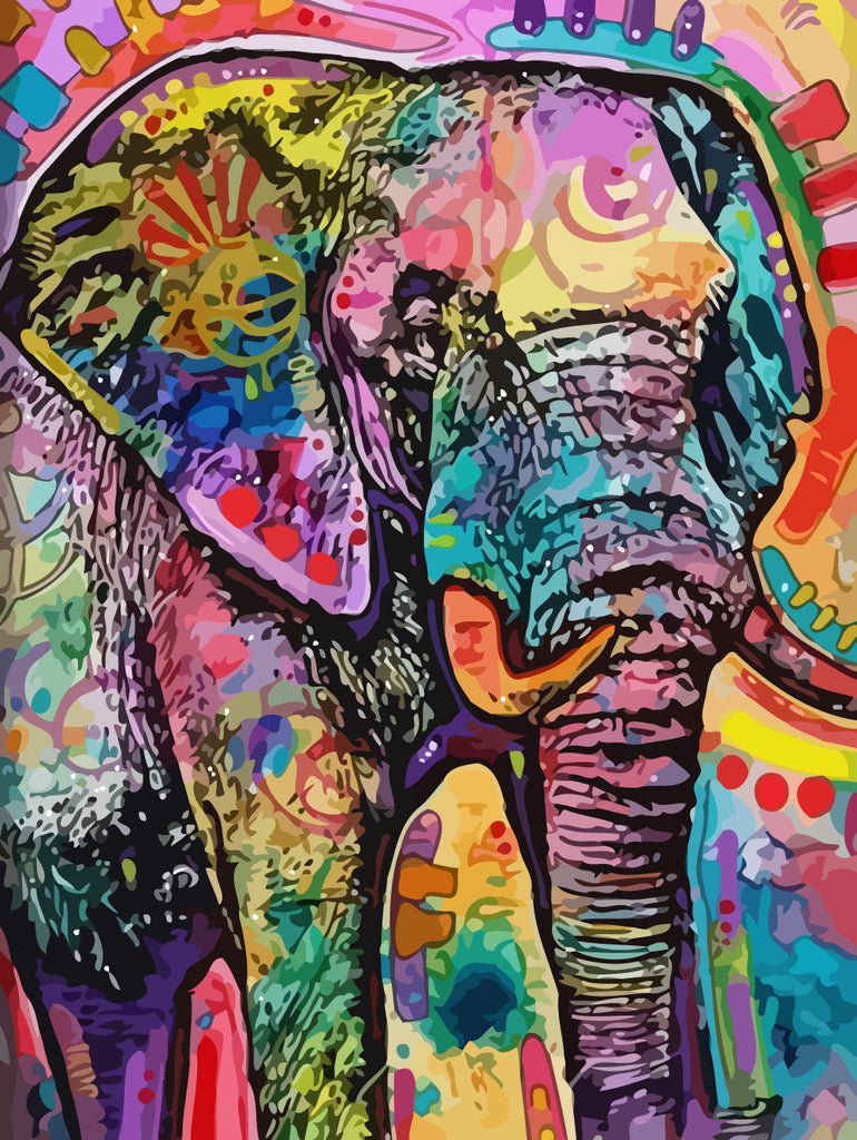 Colorful Elephant Pop Art Paint by Numbers