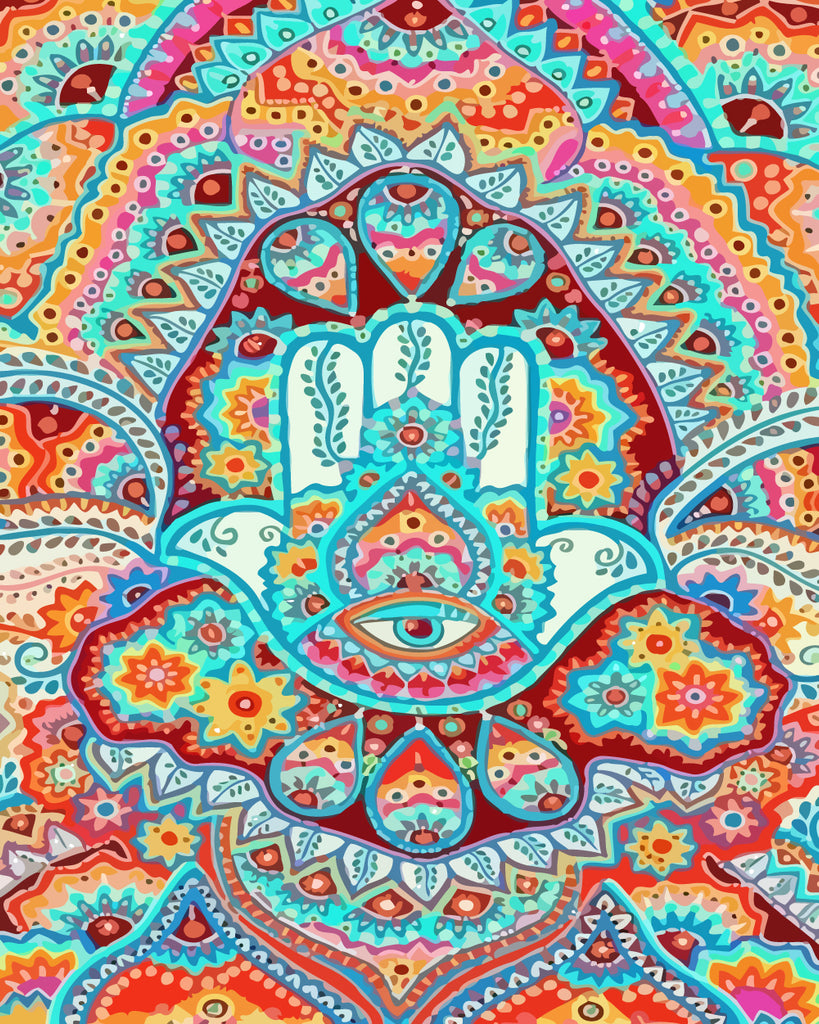 Colorful Ethnic Mandala Pattern Paint by Numbers