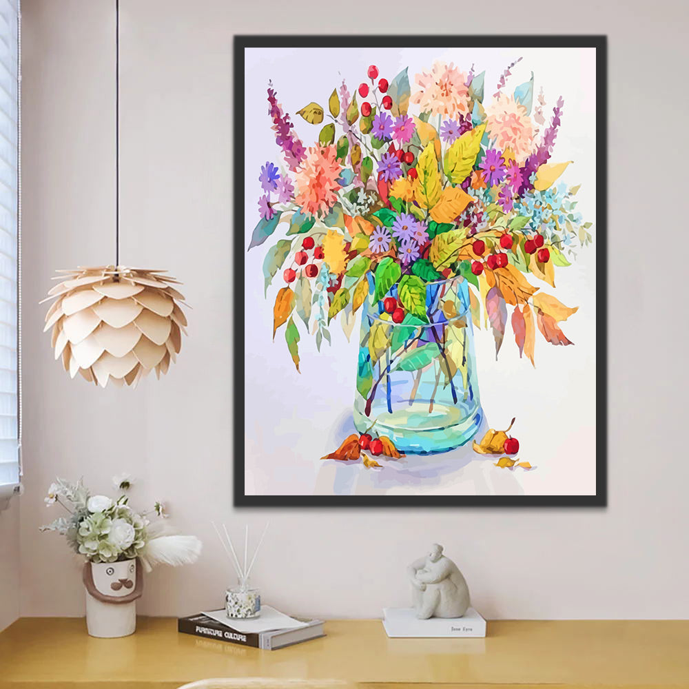 Colorful Flowers in Water Paint by Numbers