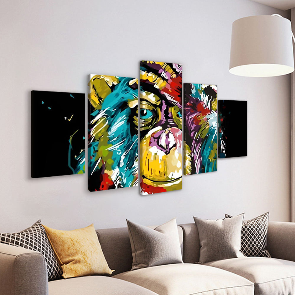 Colorful Gorilla 5 Pack Paint By Numbers