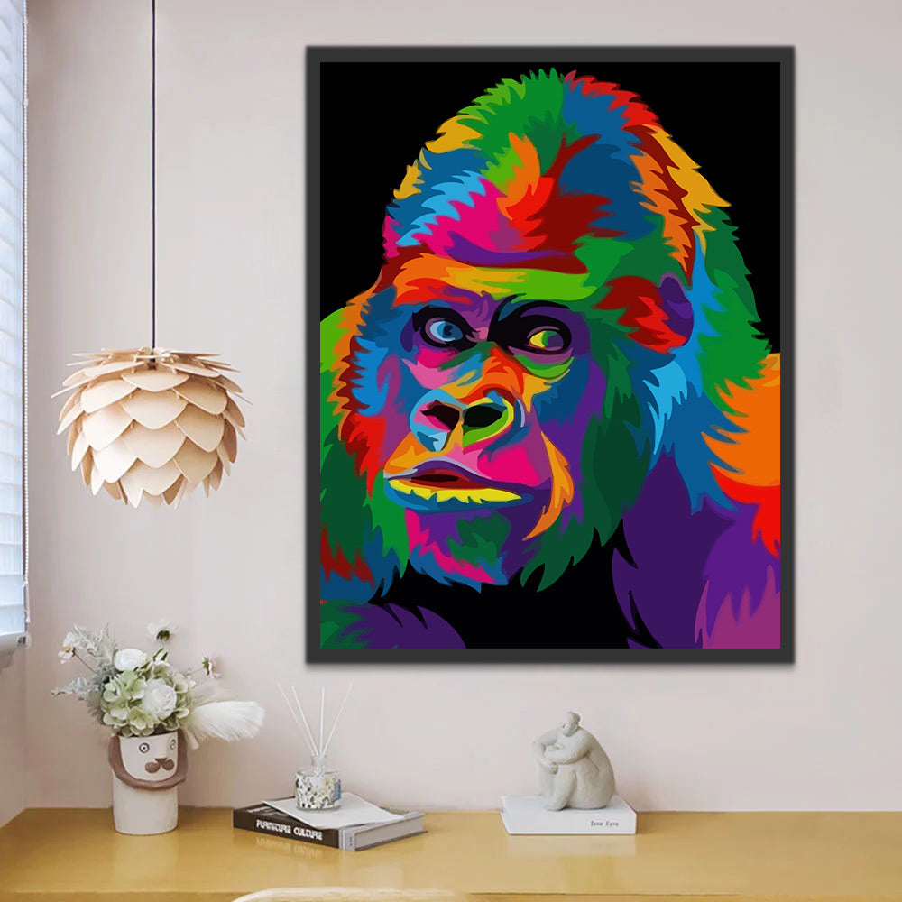 Colorful Gorilla Paint by Numbers