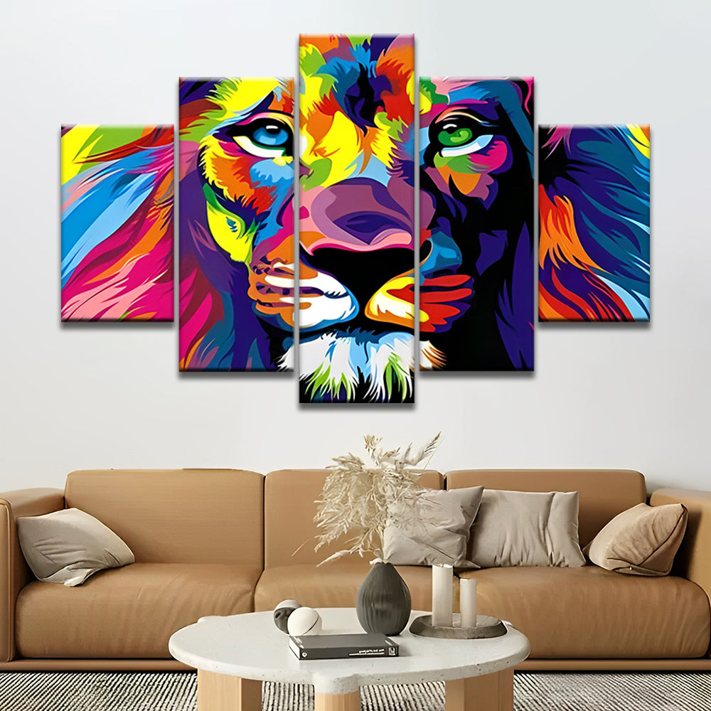 Colorful Lion 5 Pack Paint By Numbers