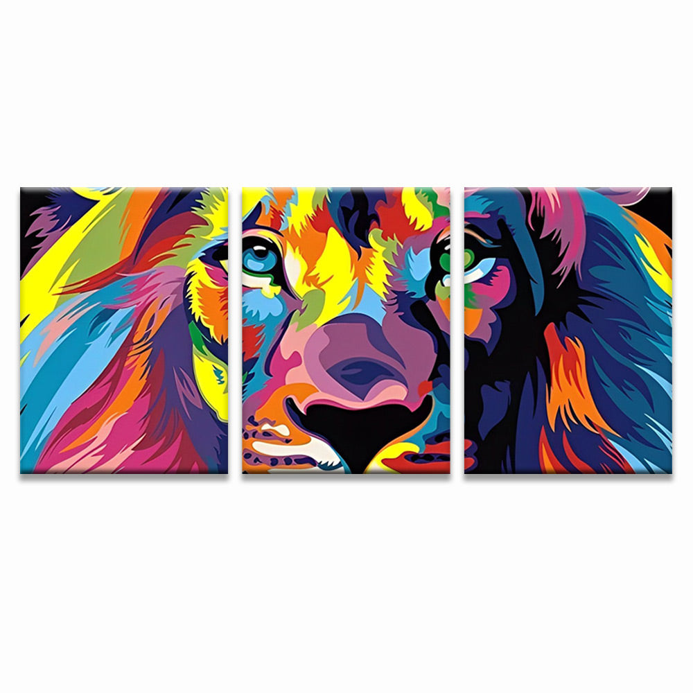 Colorful Lion Head 3 Pack Paint By Numbers