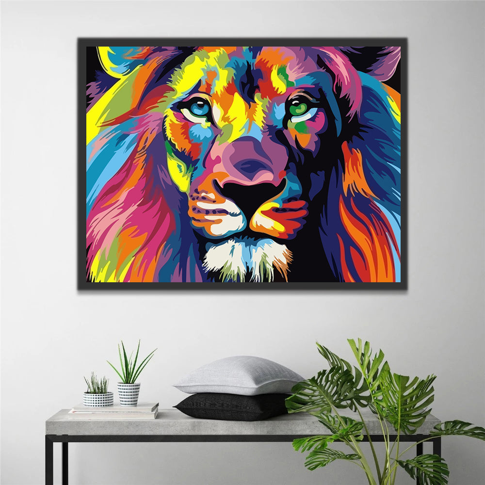 Colorful Lion Head Paint by Numbers