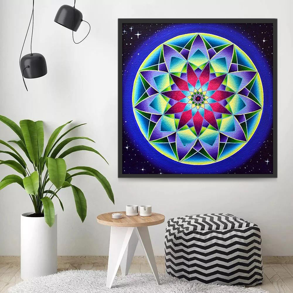 Colorful Lotus Mandala Paint by Numbers