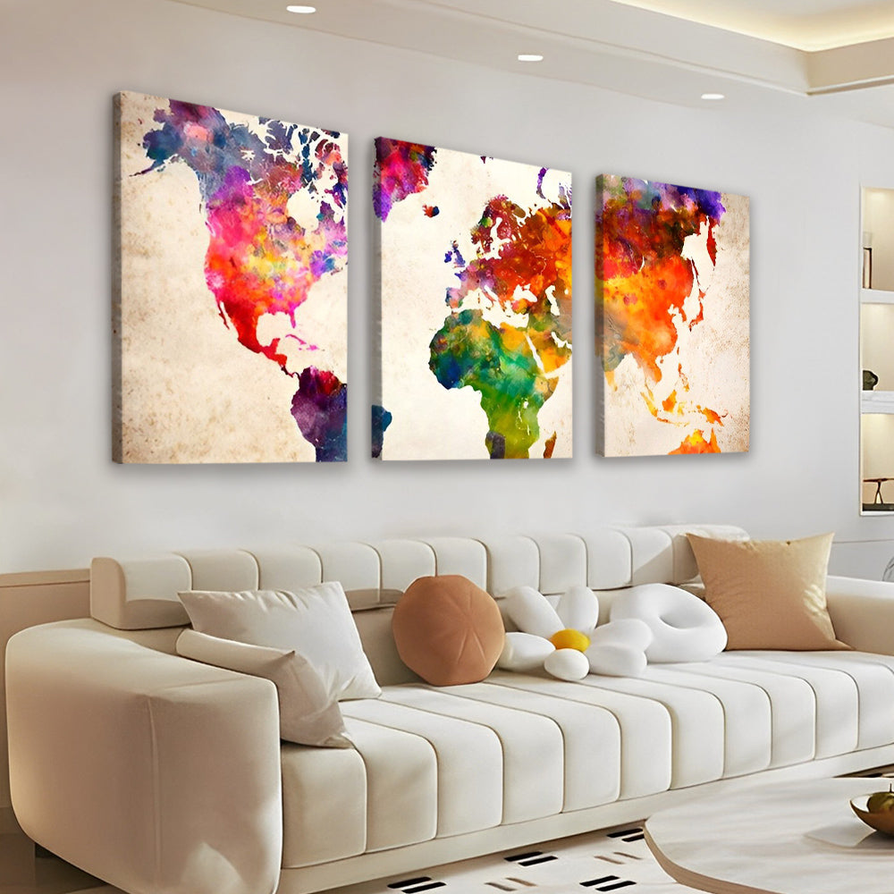Colorful Map 3 Pack Paint By Numbers