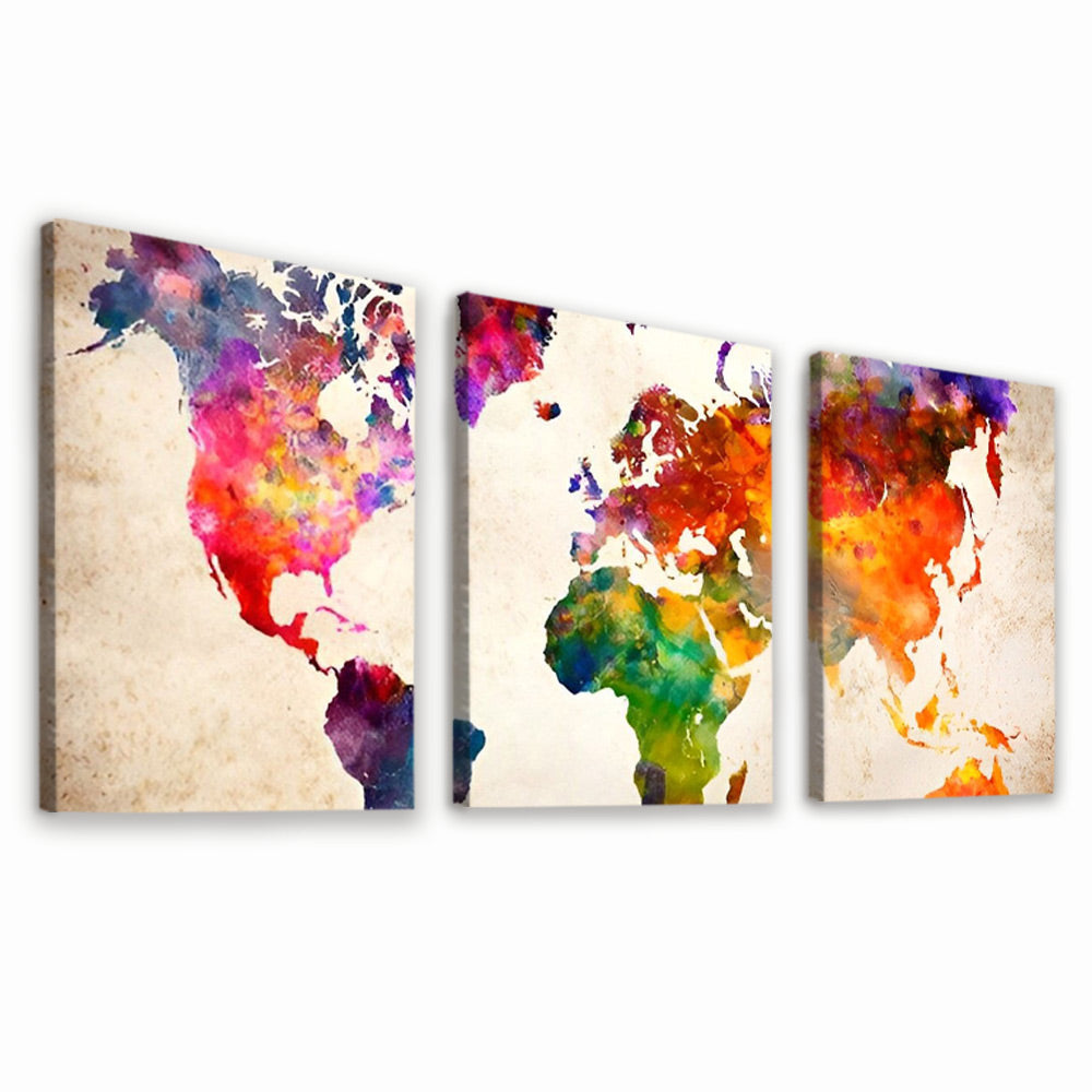 Colorful Map 3 Pack Paint By Numbers