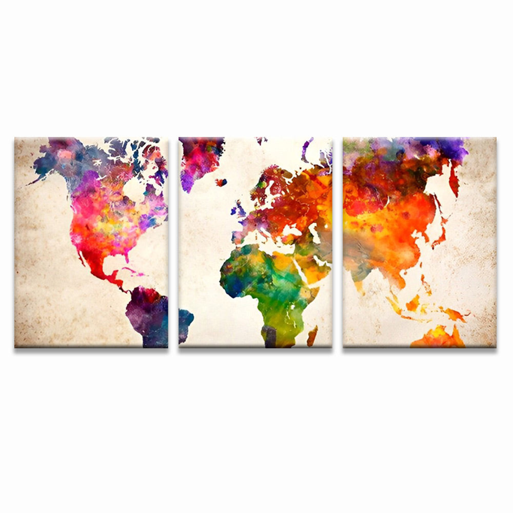Colorful Map 3 Pack Paint By Numbers