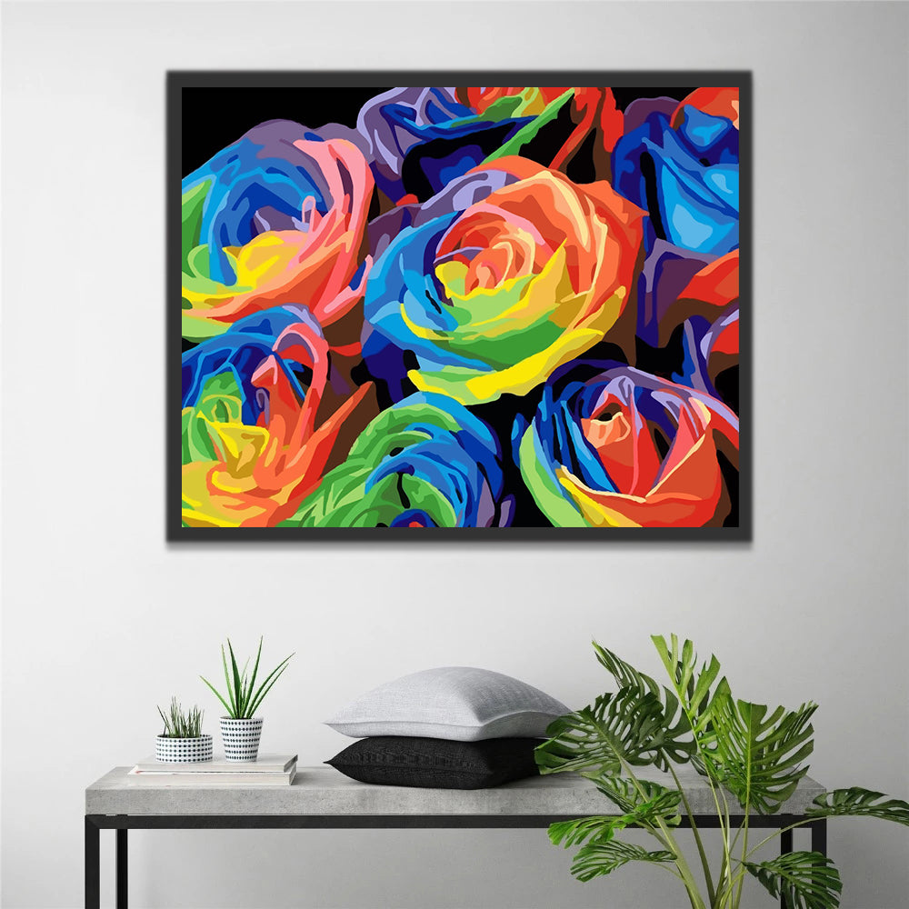 Colorful Roses Paint by Numbers