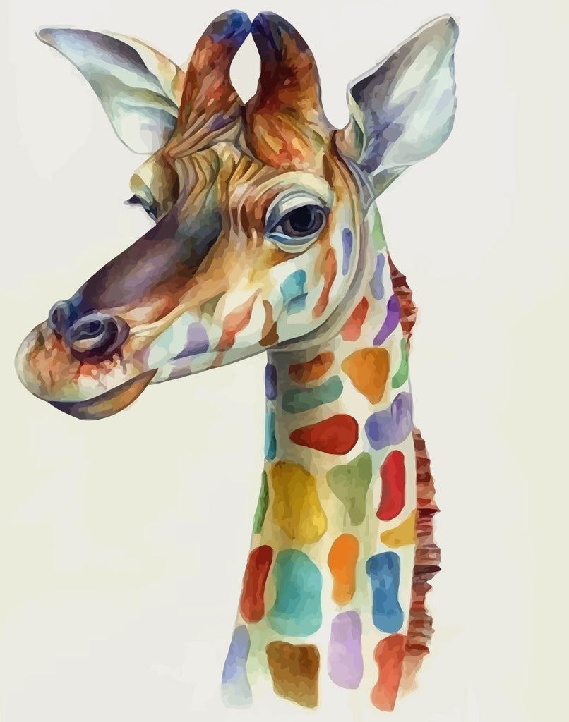 Colorful Spotted Giraffe Paint by Numbers