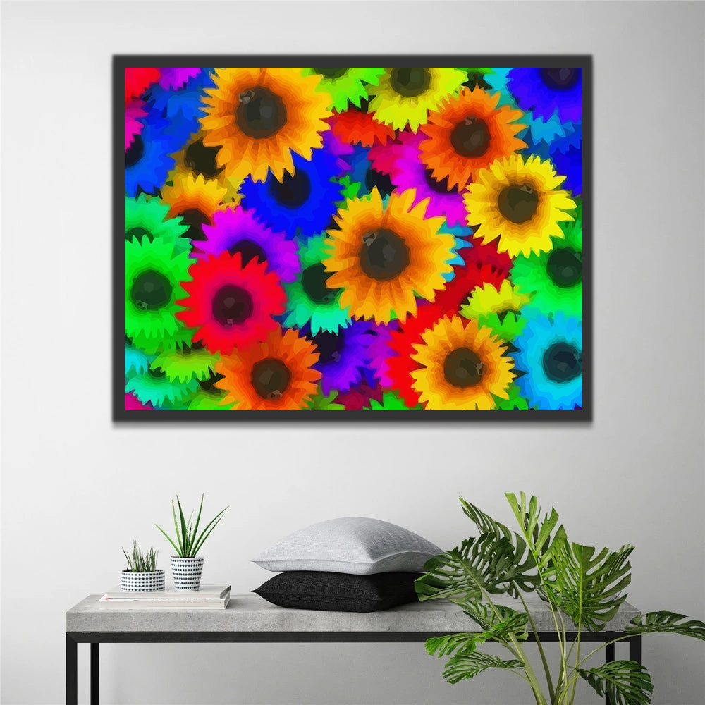 Colorful Sunflowers Paint by Numbers