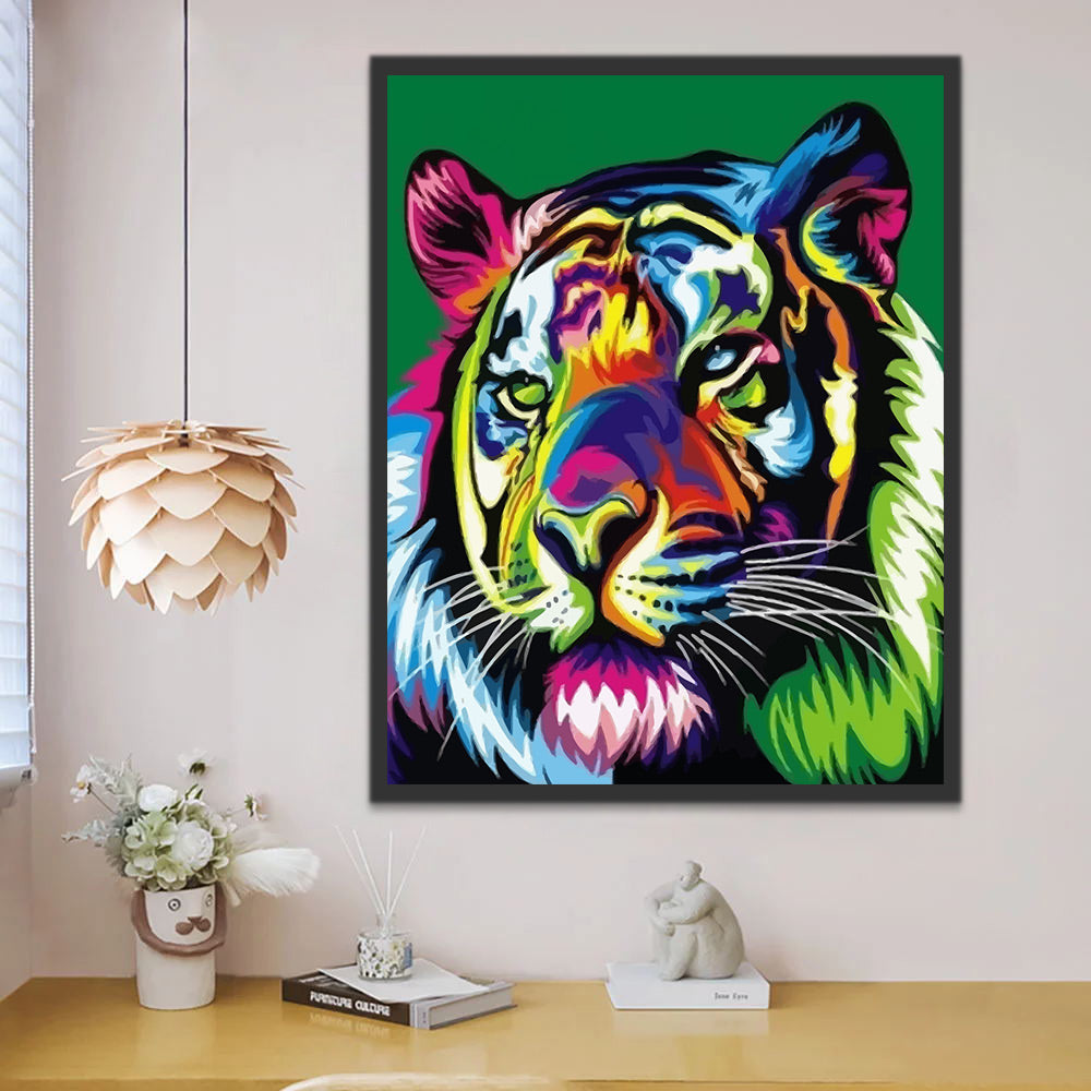 Colorful Tiger Paint by Numbers