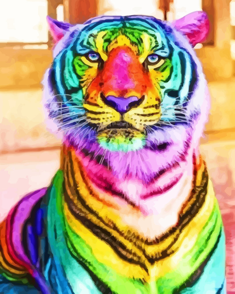 Colorful Tiger Paint by Numbers