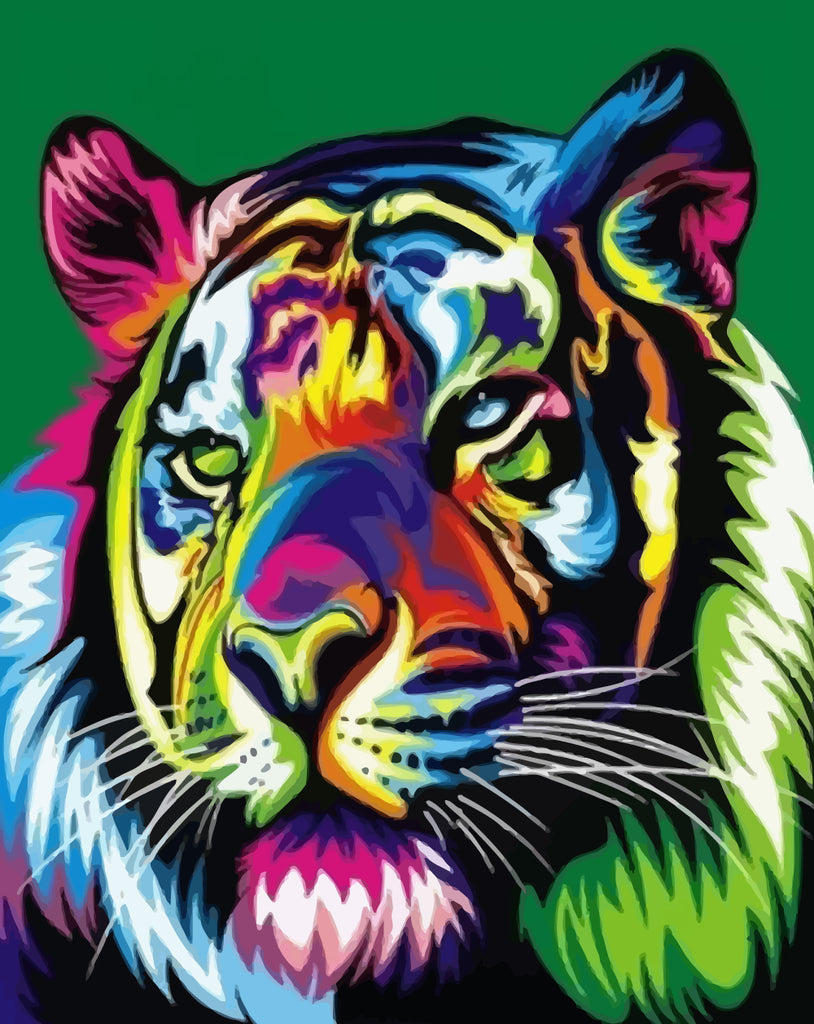 Colorful Tiger Paint by Numbers