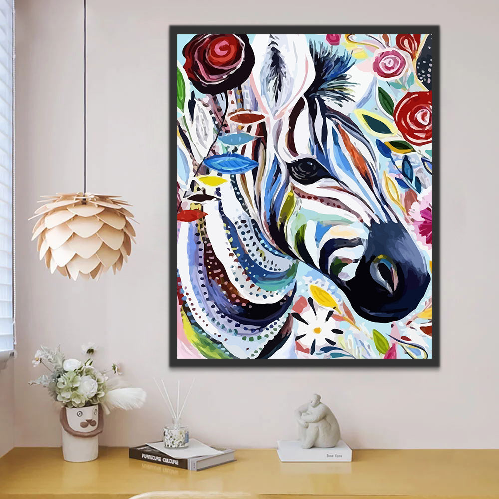 Colorful Zebra Paint by Numbers