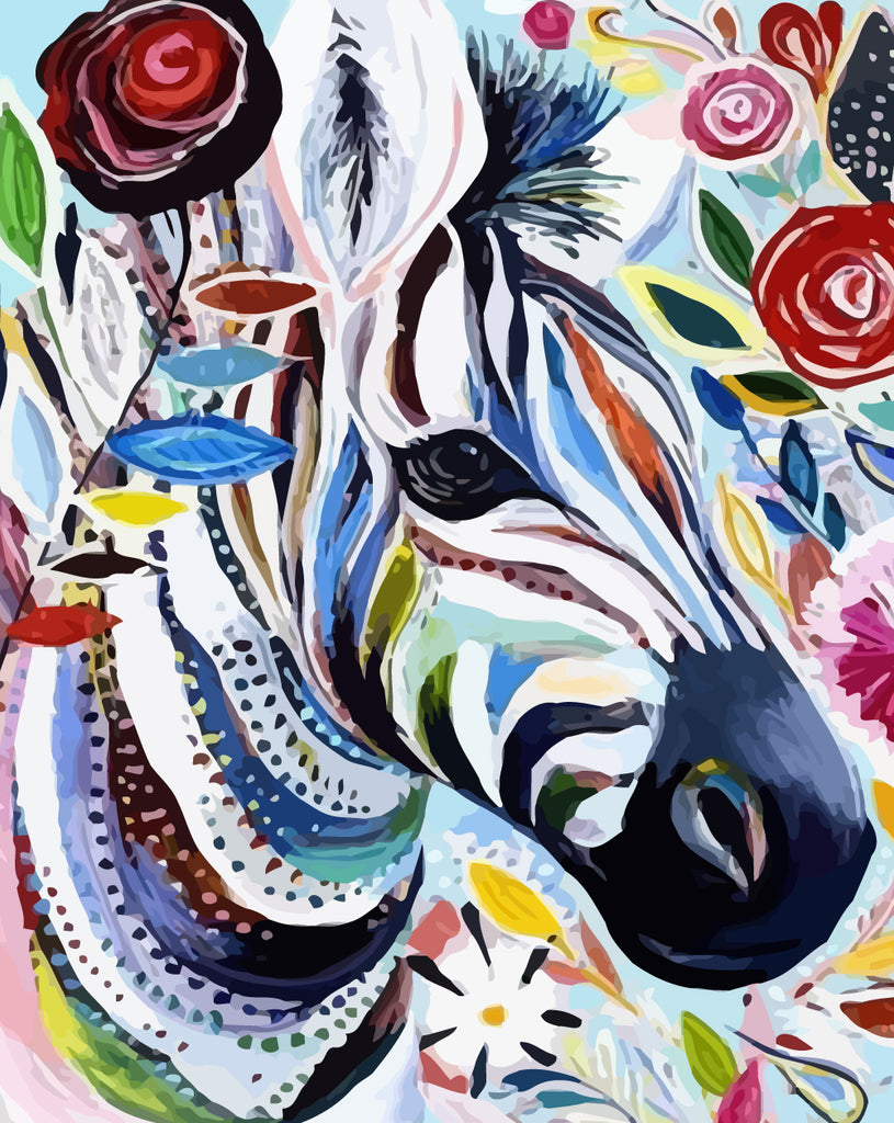 Colorful Zebra Paint by Numbers