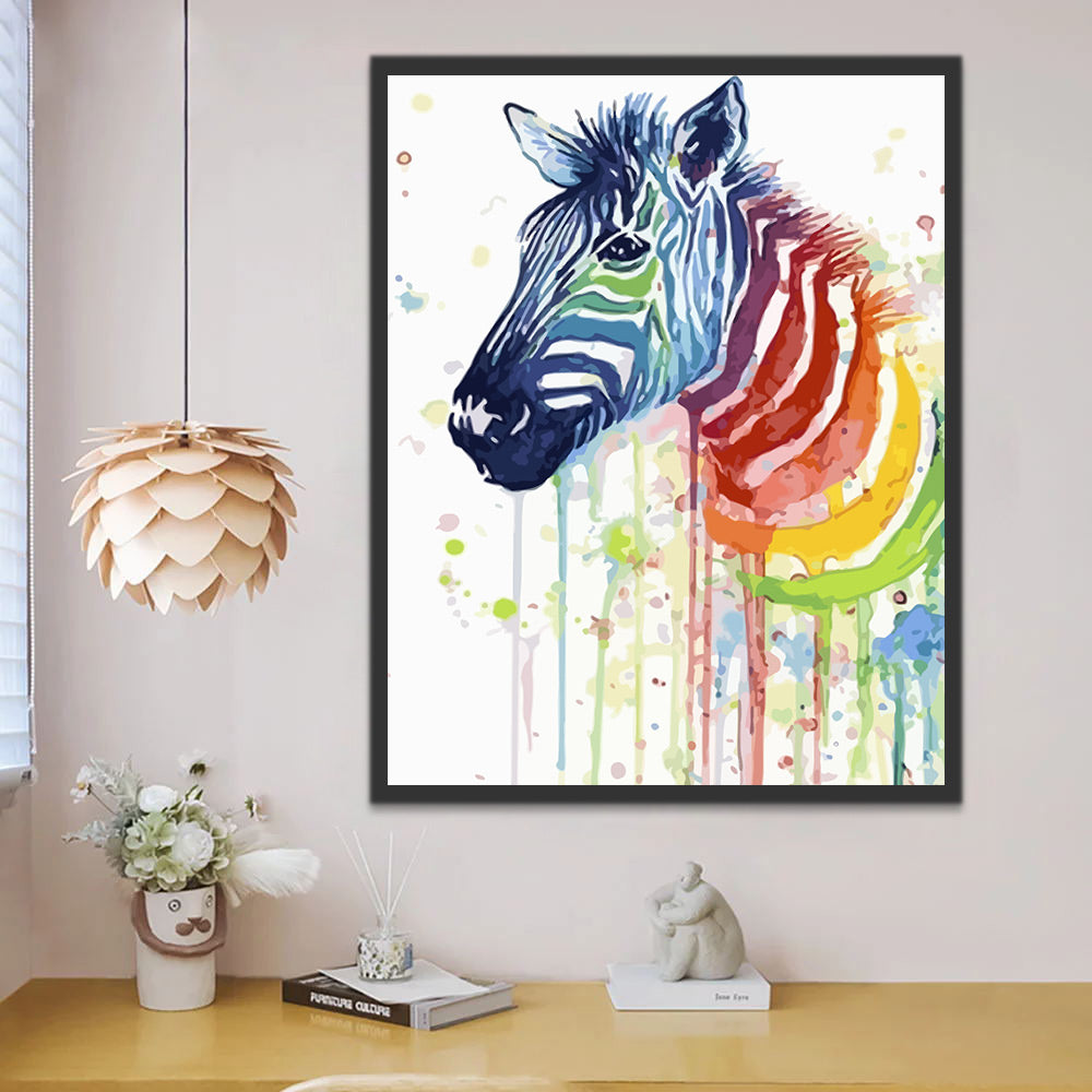 Colorful Zebra Paint by Numbers