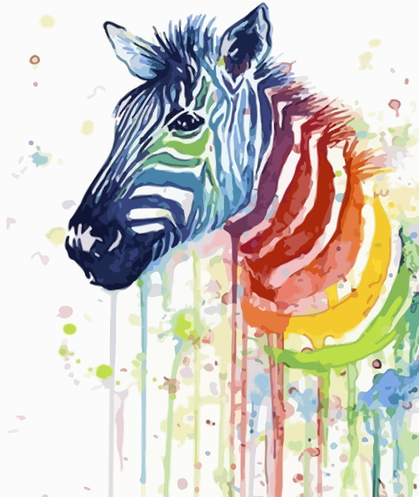 Colorful Zebra Paint by Numbers