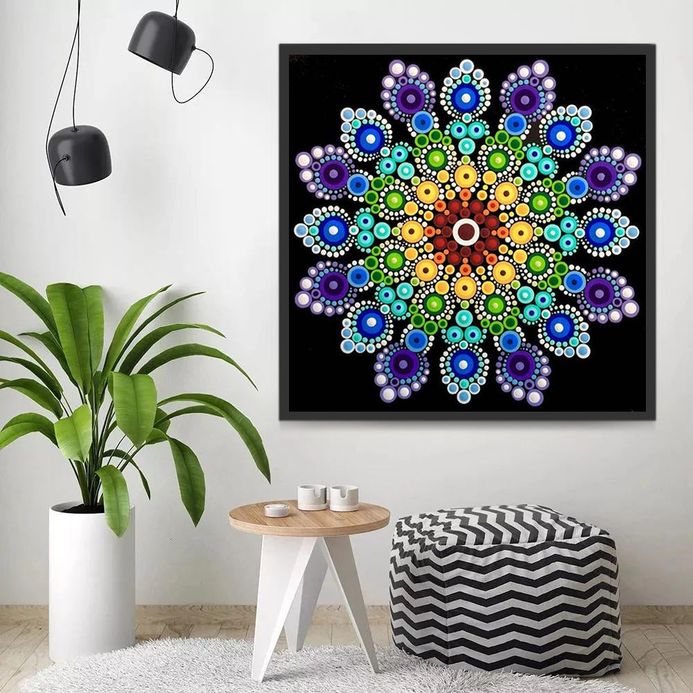 Colourful Gemstones Mandala Paint by Numbers