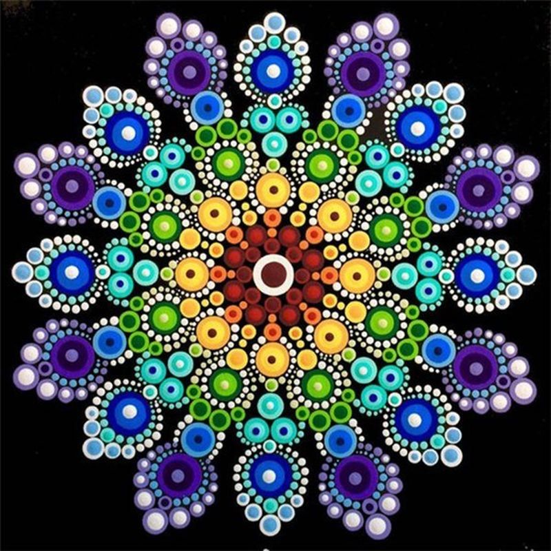 Colourful Gemstones Mandala Paint by Numbers