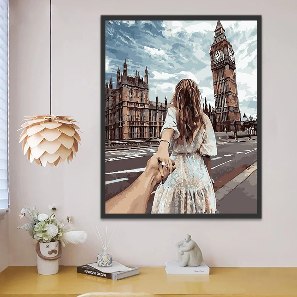 Couple and Big Ben Paint by Numbers