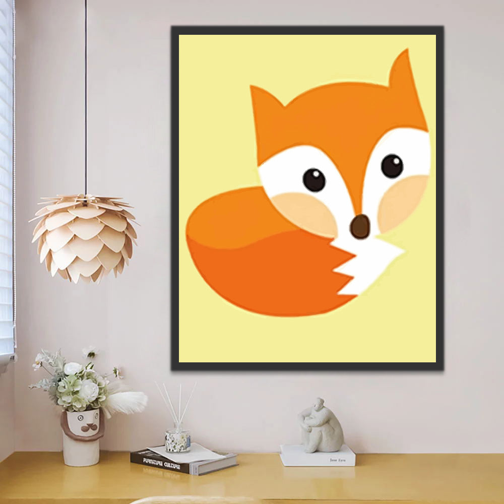 Cute Cartoon Fox Paint by Numbers for Kids