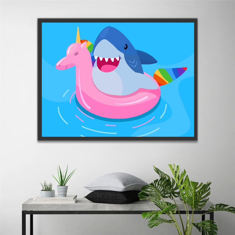 Cute Cartoon Shark Paint by Numbers for Kids