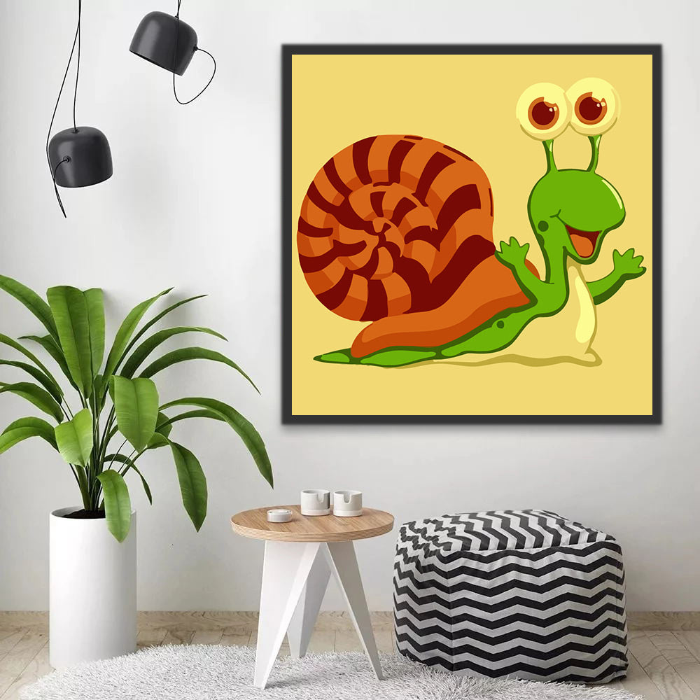 Cute Cartoon Snail Paint by Numbers for Kids