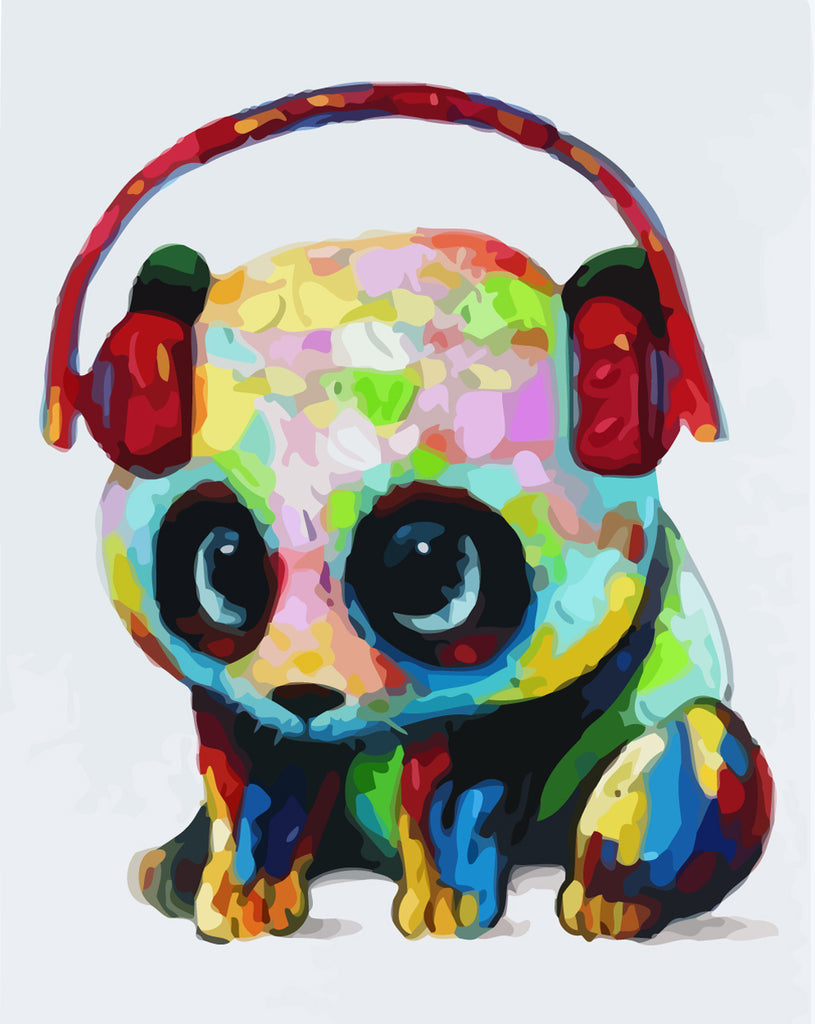 Cute Colorful Panda Paint by Numbers
