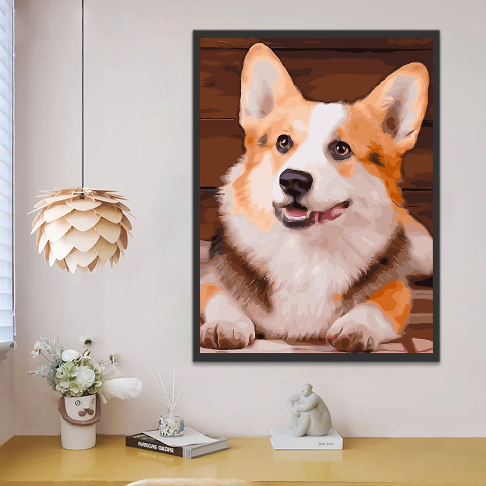 Cute Corgi Dog Paint by Numbers