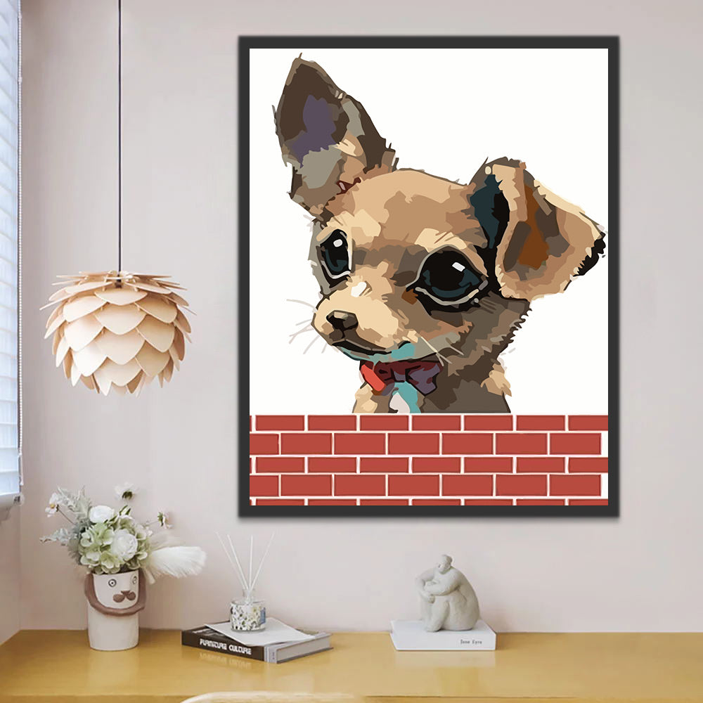 Cute Dog with Big Eyes Paint by Numbers