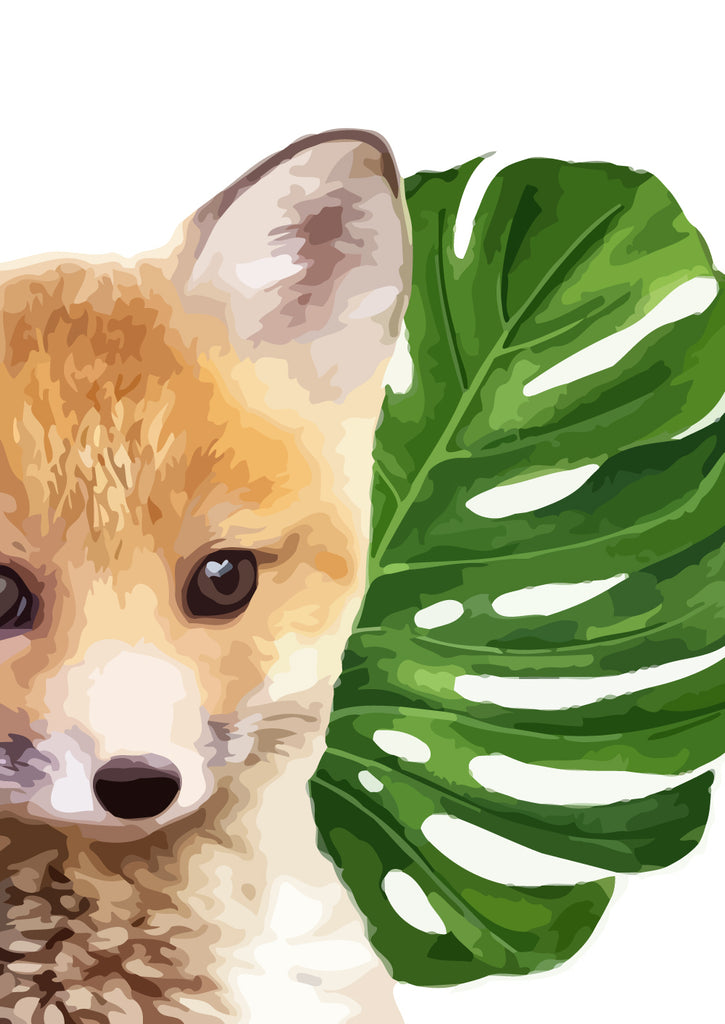 Cute Fox and Leaf Paint by Numbers