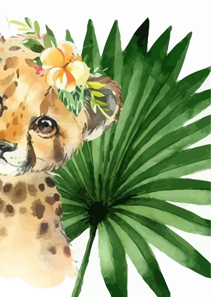 Cute Leopard and Leaf Paint by Numbers