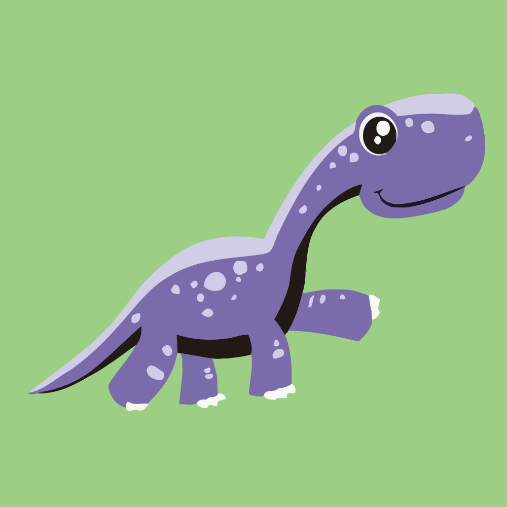 Cute Little Purple Dinosaur Paint by Numbers for Kids